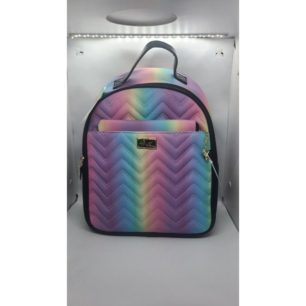 Betsey Johnson Rainbow Pastel Backpack NEW
